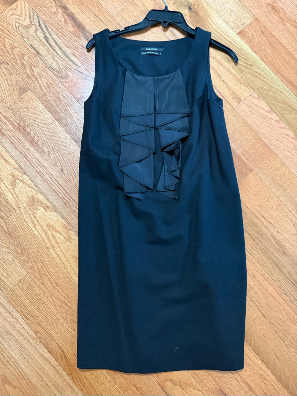 Club monaco Sleeveless Black Ruffle Front Dress